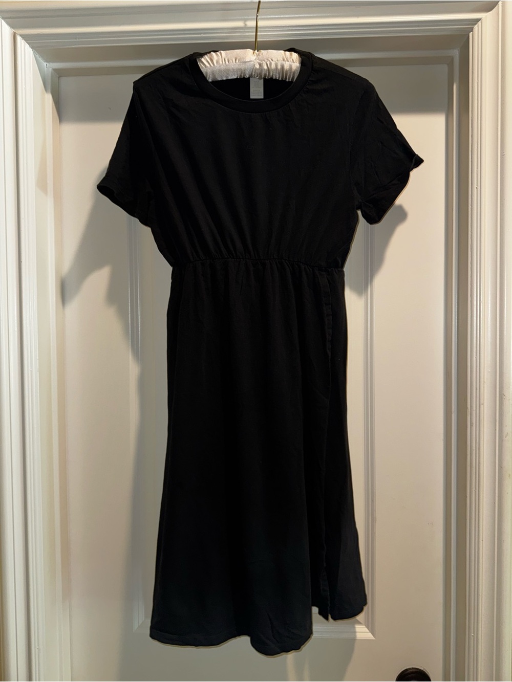 Maternity Classic Black Short-Sleeve Midi Dress